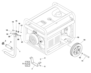 Wheel Kit Diagram and Parts List for 030728-05  Briggs and Stratton Generator